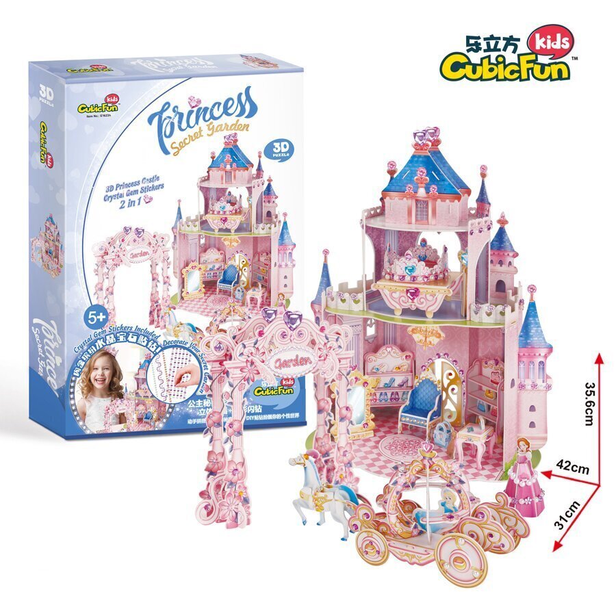 3D pusle CubicFun Princess Secret Garden 95 o. цена и информация | Pusled lastele ja täiskasvanutele | hansapost.ee