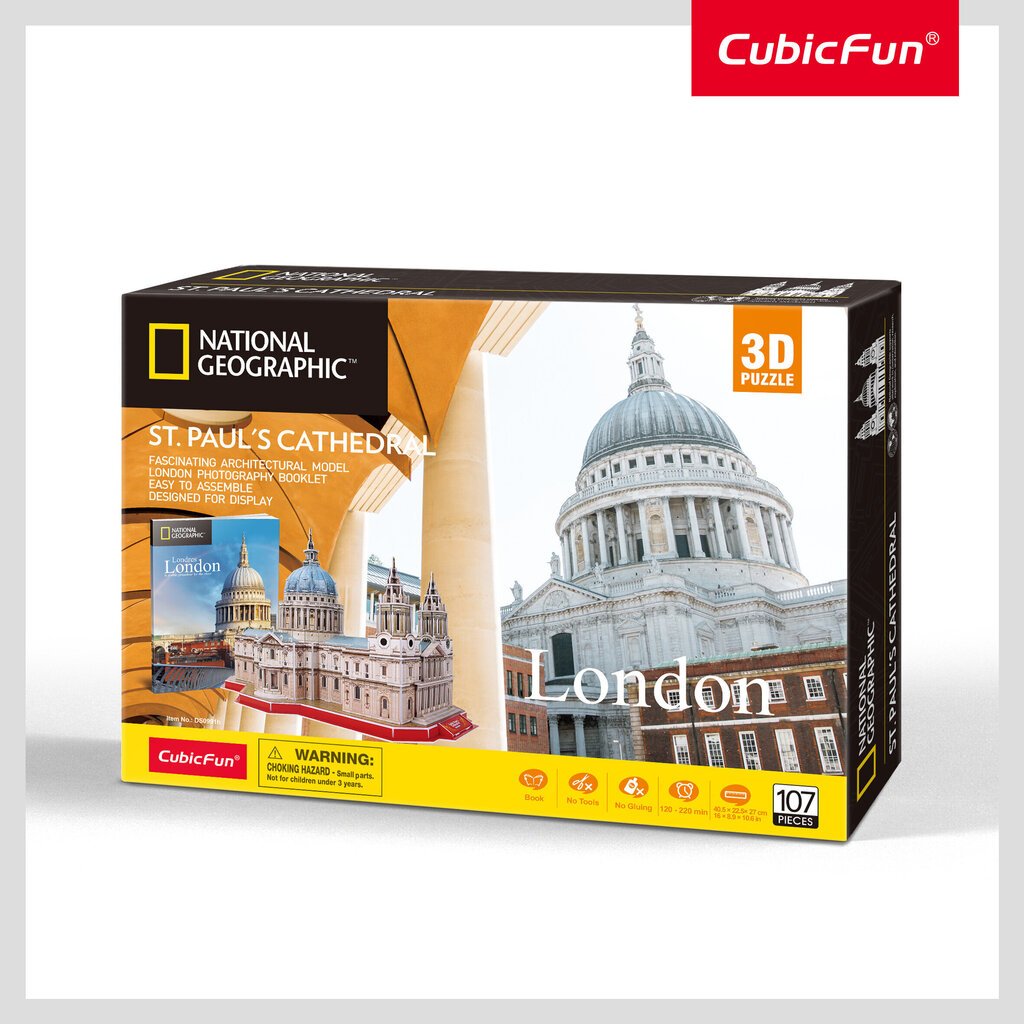 3D pusle CubicFun National Geographic London Püha Pauluse katedraal, 107 tk. hind ja info | Pusled lastele ja täiskasvanutele | hansapost.ee