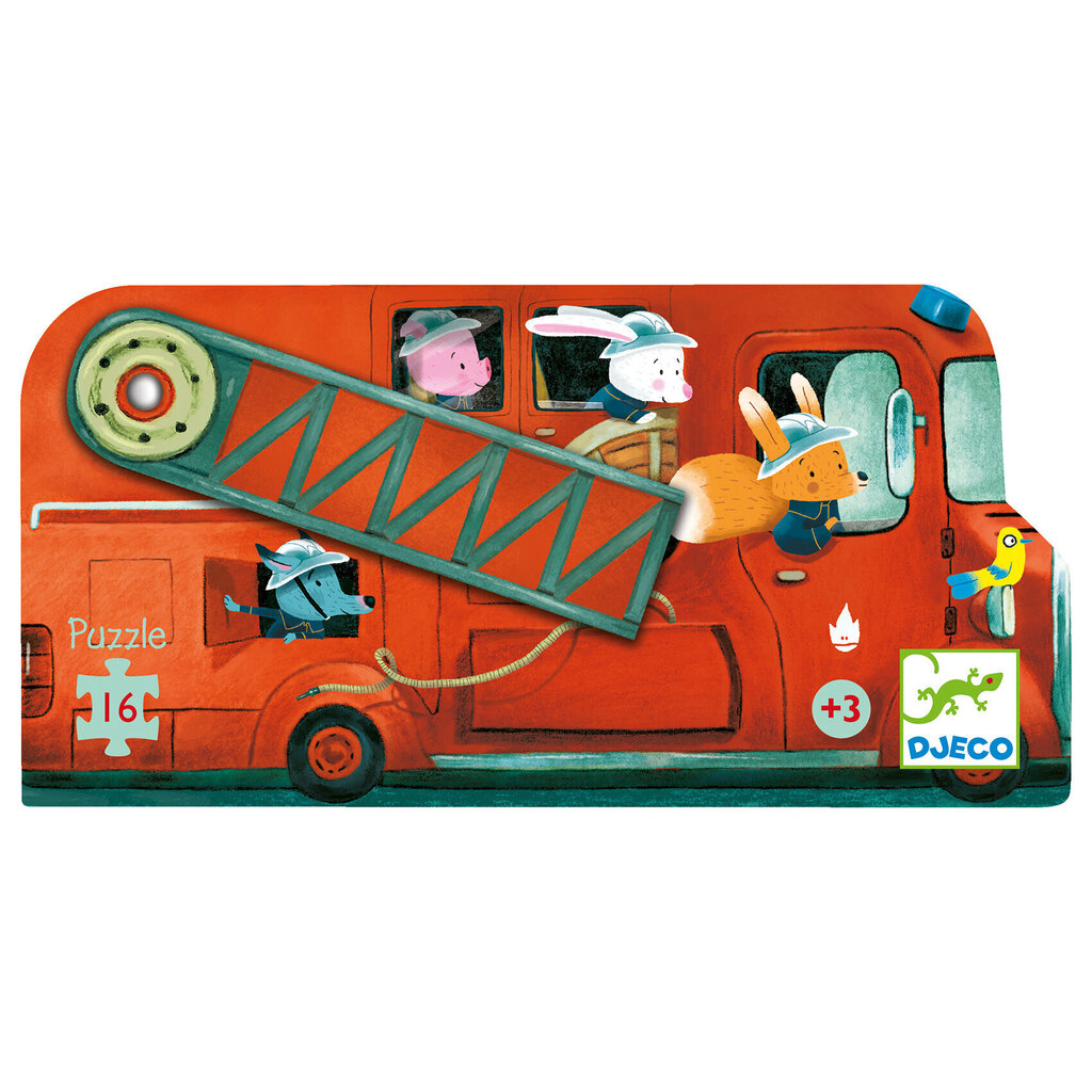 Siluett pusled - Päästeauto (16 tk), DJECO DJ07269 цена и информация | Pusled lastele ja täiskasvanutele | hansapost.ee