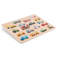 Деревянная головоломка Машины, New Classic Toys 10536 цена и информация | Пазлы | hansapost.ee