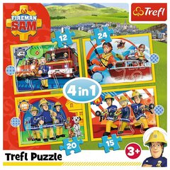 Комплект пазлов TREFL FIREMAN SAM 4в1 Пожарник Сэм цена и информация | Пазлы | hansapost.ee