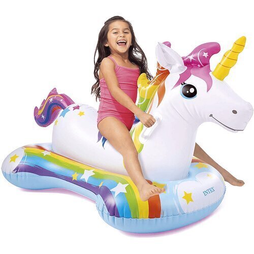 Täispuhutav parv Intex Unicorn Ride-On, 163x86 cm hind ja info | Täispuhutavad veemänguasjad ja ujumistarbed | hansapost.ee