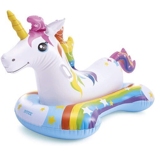 Täispuhutav parv Intex Unicorn Ride-On, 163x86 cm цена и информация | Täispuhutavad veemänguasjad ja ujumistarbed | hansapost.ee