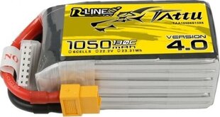 Аккумулятор Tattu R-Line 4.0 1050mAh 22.2V 130C 6S1P XT60 цена и информация | Pole täpsustatud Мобильные телефоны, Фото и Видео | hansapost.ee