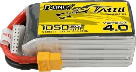 Aku Tattu R-Line 4.0 1050mAh 22.2V 130C 6S1P XT60 цена и информация | Nutiseadmed ja lisatarvikud | hansapost.ee