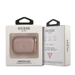 Ümbris GUAPSASMP Guess Saffiano PC/PU Metal Logo Airpods Pro jaoks, roosa hind ja info | Nutiseadmed ja lisatarvikud | hansapost.ee