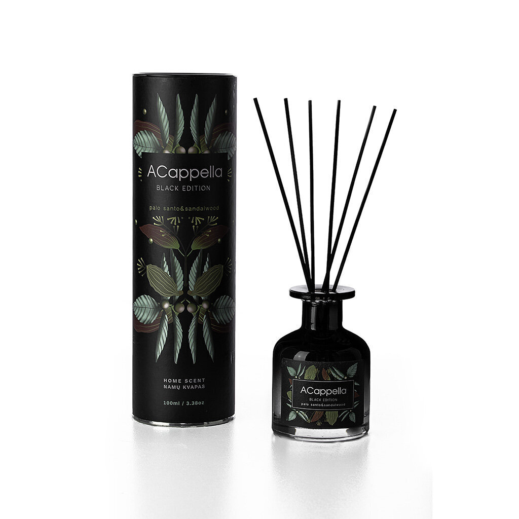 Kodulõhnastaja pulkadega ACappella Black Edition Palo Santo & Sandalwood 100 ml цена и информация | Lõhnapulgad ja kodulõhnastajad | hansapost.ee