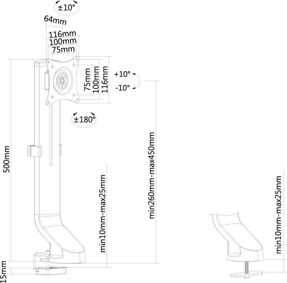 NEOMOUNTS FPMA-D860BLACK Desk Mount price and information | Monitori kinnitused | hansapost.ee