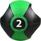 Meditsiiniline pall käepidemetega Pure2Improve, 2kg, roheline hind ja info | Topispallid | hansapost.ee