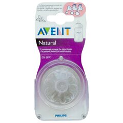 Lutipudeli lutt Philips Avent "Natural" N2, 3+ kuud, 2 tk, SCF045/27 hind ja info | Lutipudelid ja tarvikud | hansapost.ee