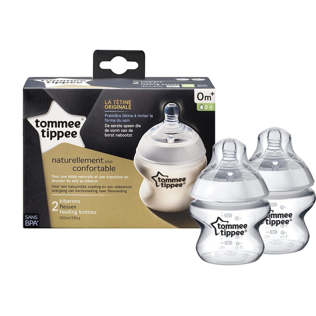 Lutipudel Tommee Tippee, 0+ kuud, 150ml, 2tk., 42242071 hind ja info | Lutipudelid ja tarvikud | hansapost.ee