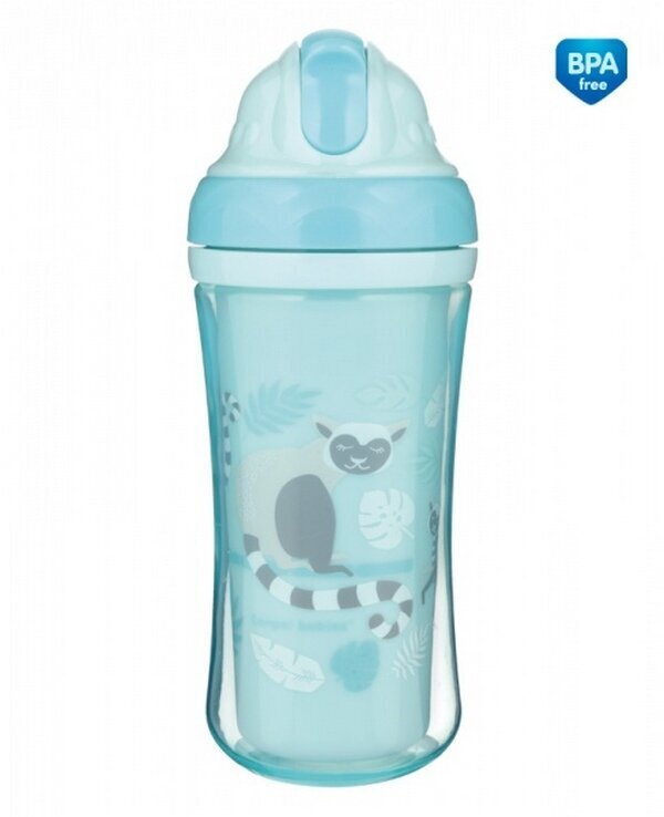 Spordipudel silikoonist kõrrega Canpol Babies Lemur 260ml, 74/051 цена и информация | Lutipudelid ja tarvikud | hansapost.ee