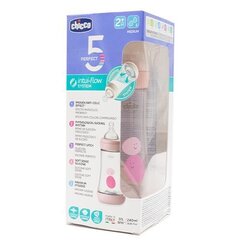 Детская бутылочка Chicco Perfect-5, розовая, 2+ мес. 240 мл цена и информация | Chicco Товары для детей и младенцев | hansapost.ee