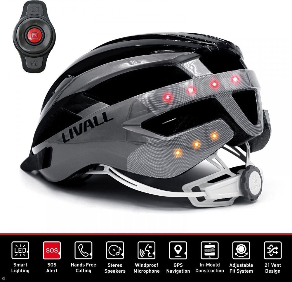 Rattakiiver Livall MTB (MT1), hall, 58-62 cm цена и информация | Kiivrid | hansapost.ee