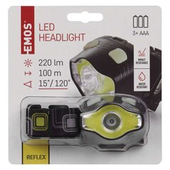 Pealamp EMOS 1x COB, 220 lm, 3xAAA price and information | Headlamps, camping lamps | hansapost.ee