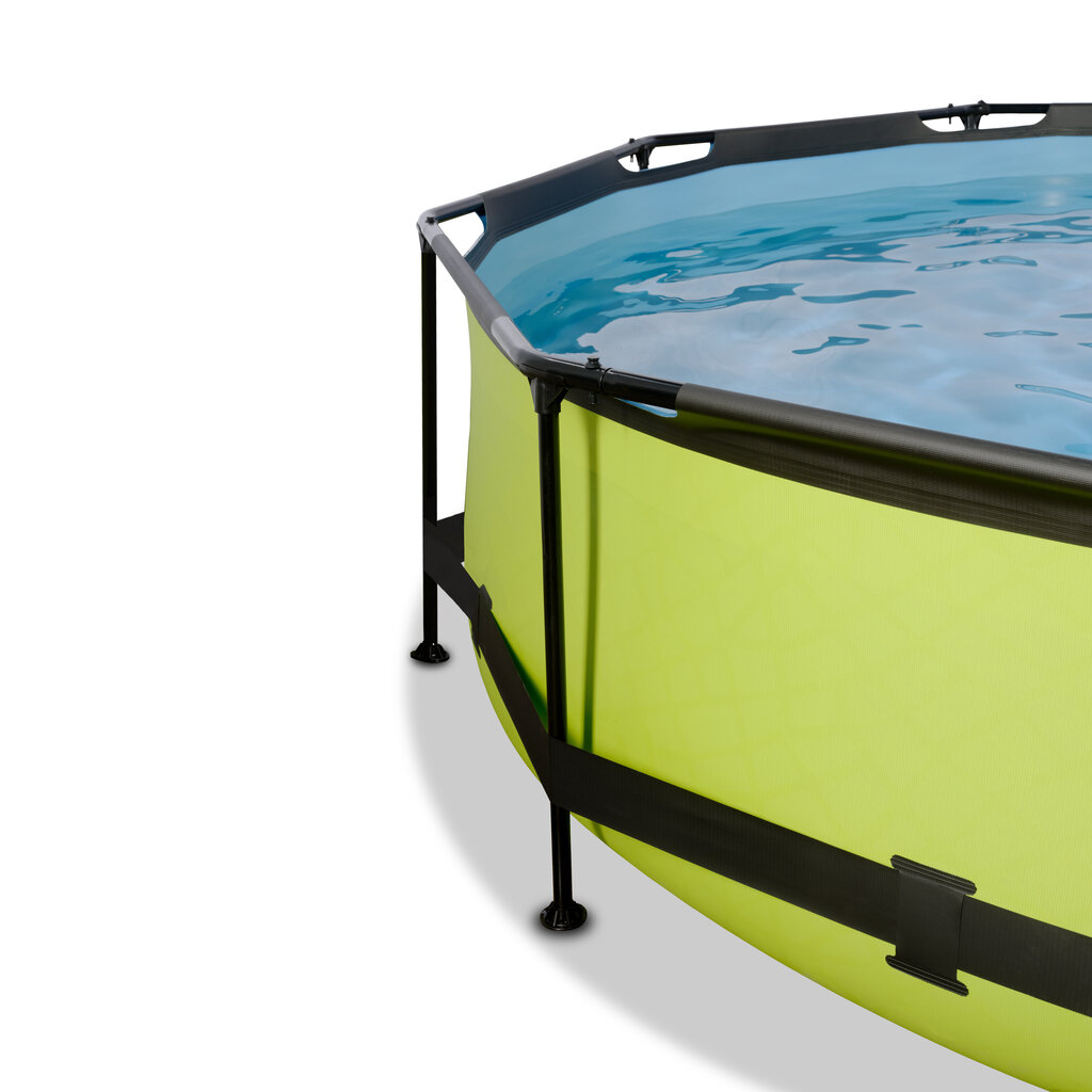 Karkassiga bassein filtri ja katusega Exit Lime ø360x76 cm, roheline цена и информация | Basseinid | hansapost.ee