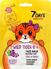 Toniseeriv näomask 7 Days Animal Wild Tiger-r-r, 28 g hind ja info | Näomaskid ja silmamaskid | hansapost.ee