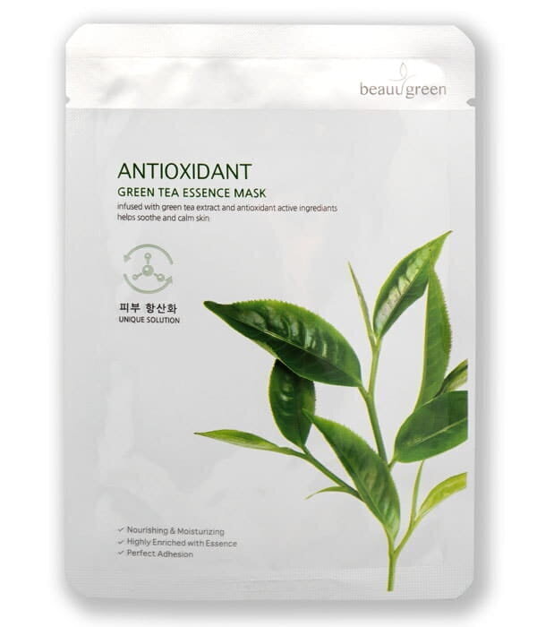 Leht-näomask Beauugreen Antioxidant Green Tea Essence 23 g цена и информация | Näomaskid ja silmamaskid | hansapost.ee