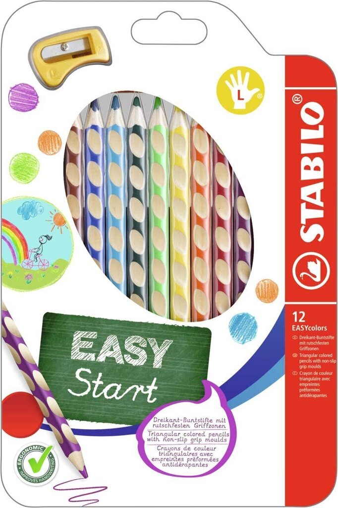 Värvipliiats 12 v. St.Easy colors V+terit. цена и информация | Kunstitarbed, voolimise tarvikud | hansapost.ee