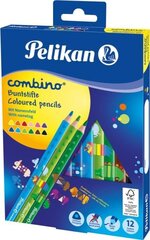 Pelikan Цветные карандаши, combino, 12 цветов цена и информация | Особенности<br>-<br>Материал: дерево, пластик, стекло.<br>- Ручка из массива дерева, высококачественная и стильная.<br>- Зеркало высокой четкости, восстанавливает вашу максимальную четкость.<br>- Это подходит мужчинам и женщинам для повседневного макияжа и для путешествий. | hansapost.ee