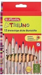 Värvipliiats 12 värvi H.Trilino puit jäme hind ja info | Kunstitarbed, voolimise tarvikud | hansapost.ee