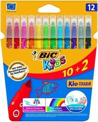 Фломастеры Bic Coloured Kids Couleur набор из 12 цветов 103226 цена и информация | Принадлежности для рисования, лепки | hansapost.ee