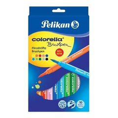 Viltpliiatsid Pelikan - 10 värvi, pintselotsaga hind ja info | Kunstitarbed, voolimise tarvikud | hansapost.ee