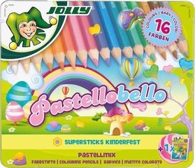 Värvipliiatsid Pastelobello, Jolly, 16 värvi, 1 värvimisraamat hind ja info | Kunstitarbed, voolimise tarvikud | hansapost.ee