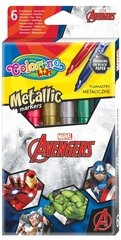 Mahapestavad viltpliiatsid Colorino Marvel Avengers, 6 metallikvärvi hind ja info | Kunstitarbed, voolimise tarvikud | hansapost.ee