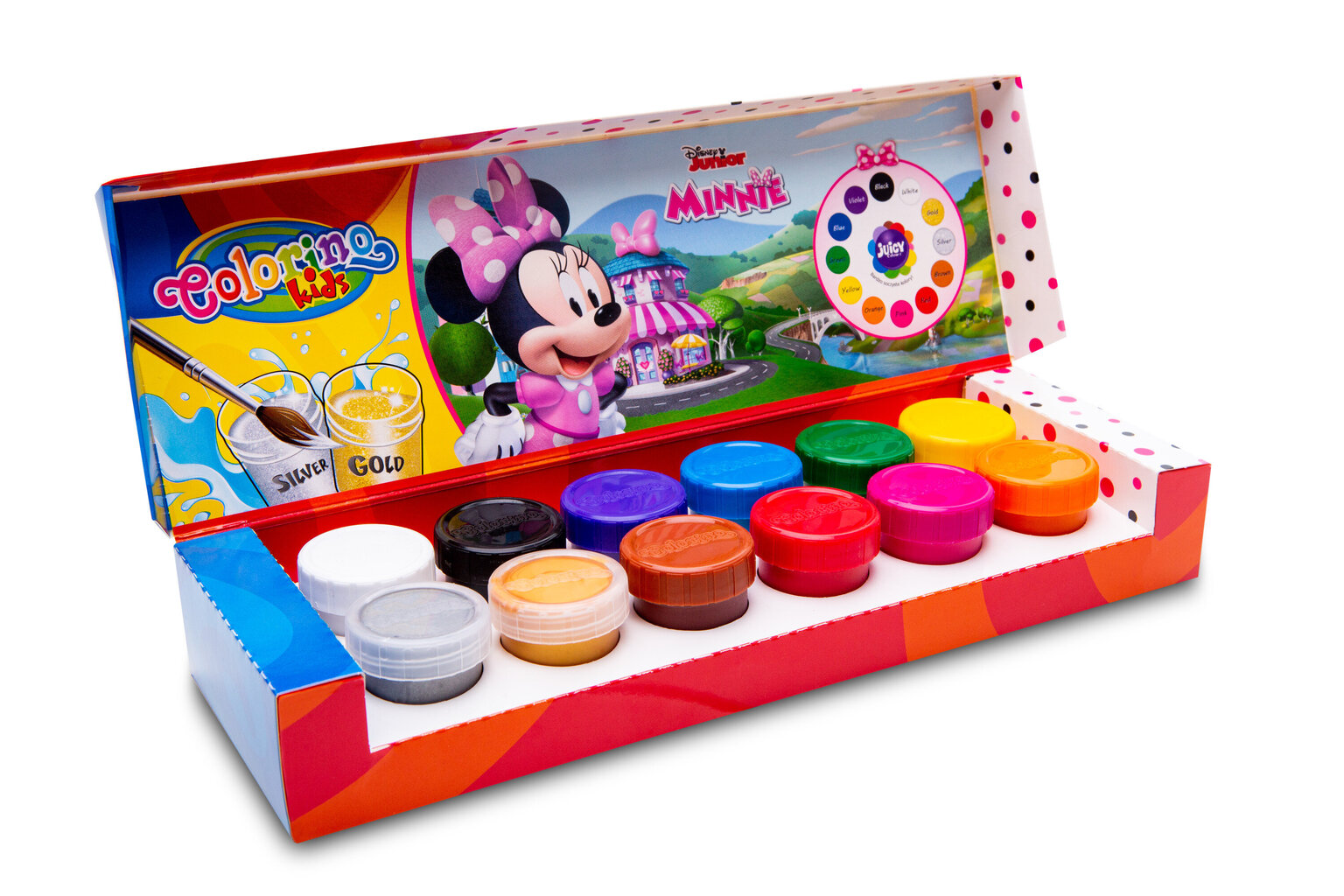 Guaššvärvid Colorino Disney Junior Minnie, 12 värvi, 20 ml (hõbedane ja kuldne) цена и информация | Kunstitarbed, voolimise tarvikud | hansapost.ee