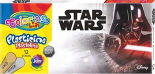 Plastiliin Colorino Disney Star Wars, 12 värvi (hõbedane ja kuldne) hind ja info | Kunstitarbed, voolimise tarvikud | hansapost.ee