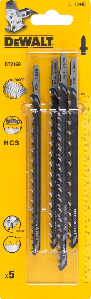 Tikksaetera Dewalt HCS152x116mm - DT2169, 5 tk hind ja info | Käsitööriistad | hansapost.ee