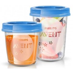 Säilituskarbid imikute toidu/piima jaoks Philips Avent, 20 tk., SCF721/20 hind ja info | Laste taldrikud, kausid ja söögiriistad | hansapost.ee