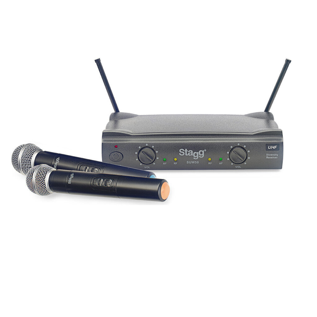 2 juhtmeta mikrofonide komplekt koos jaamaga Stagg SUW 50 HH EG EU цена и информация | Mikrofonid | hansapost.ee