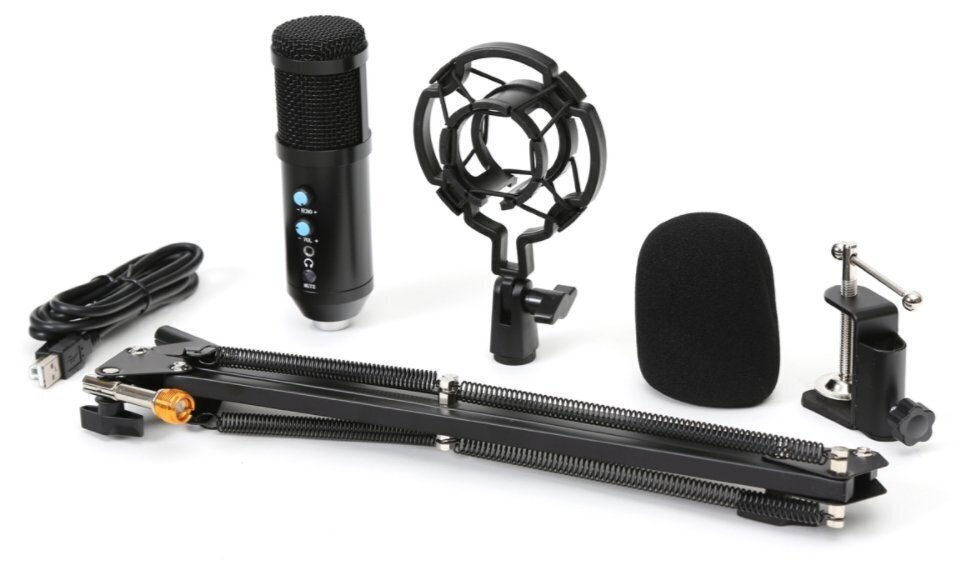 Varr Tube mikrofon mängude / taskuhäälingusaadete / voogesituste jaoks must + hoidik, popfilter цена и информация | Mikrofonid | hansapost.ee