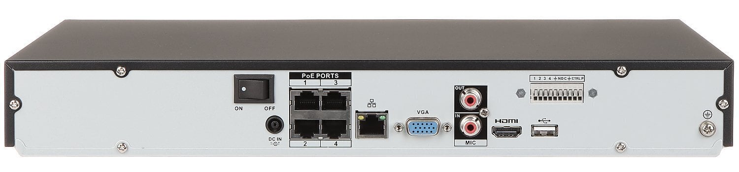 IP NVR salvesti 4 kanalit Dahua NVR4204-P-4KS2/L, 4xPOE hind ja info | Valvekaamerad | hansapost.ee