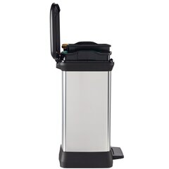 Prügi sorteerimiskast Duo Deco Bin, metalliseeritud, 10 + 18 L, hõbedane цена и информация | Мусорные ящики с креплением на двери | hansapost.ee