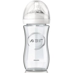 Klaasist lutipudel Philips Avent "Natural", 1+ kuu, 240 ml (SCF053/17) hind ja info | Lutipudelid ja tarvikud | hansapost.ee