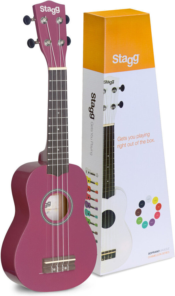 Soprano ukulele + ümbris Stagg US-VIOLET цена и информация | Kitarrid | hansapost.ee