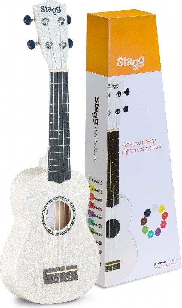 Sopran ukulele + ümbris Stagg US-WHITE hind ja info | Kitarrid | hansapost.ee