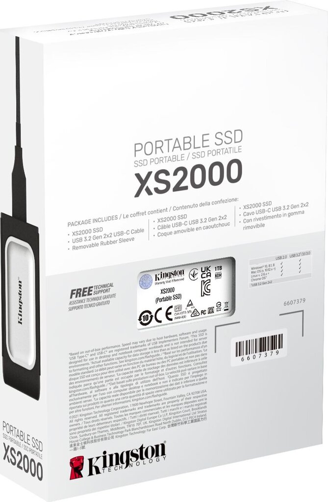 External SSD|KINGSTON|1TB|USB 3.2|Write speed 2000 MBytes/sec|Read speed 2000 MBytes/sec|SXS2000/1000G цена и информация | Välised kõvakettad | hansapost.ee