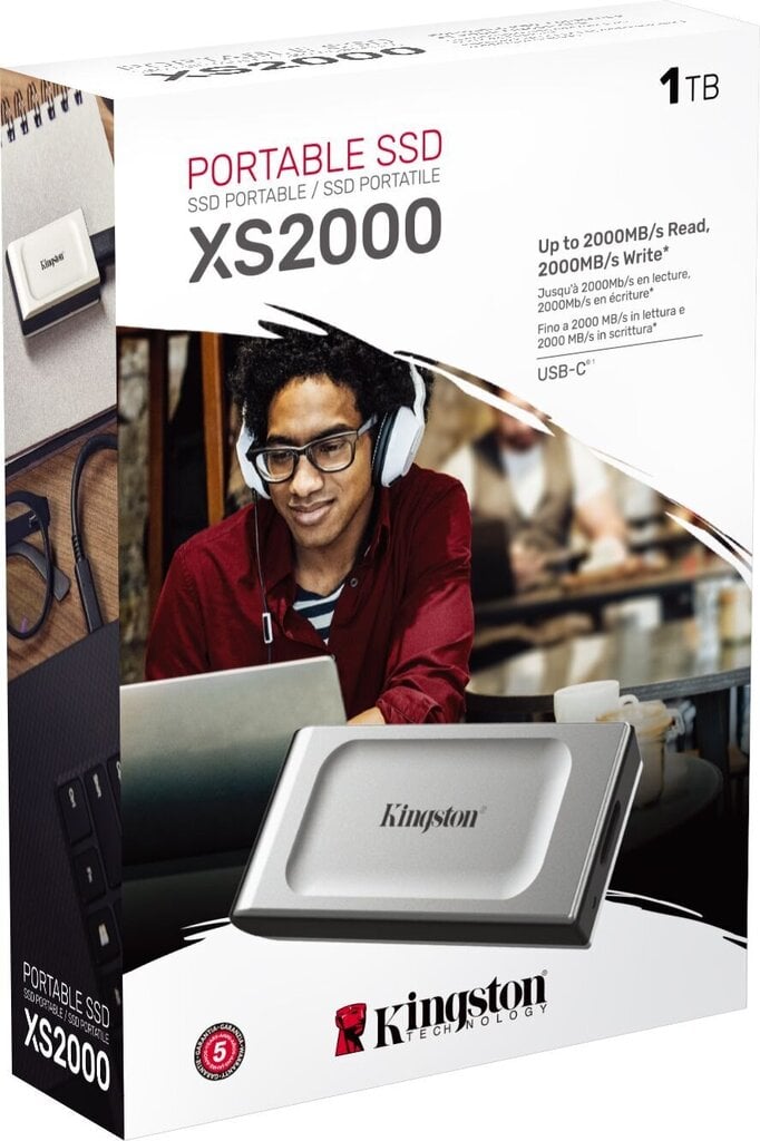 External SSD|KINGSTON|1TB|USB 3.2|Write speed 2000 MBytes/sec|Read speed 2000 MBytes/sec|SXS2000/1000G цена и информация | Välised kõvakettad | hansapost.ee