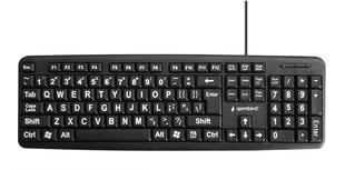 Стандартная клавиатура с большими буквами Gembird KB-US-103, раскладка США, черная цена и информация | Клавиатуры | hansapost.ee
