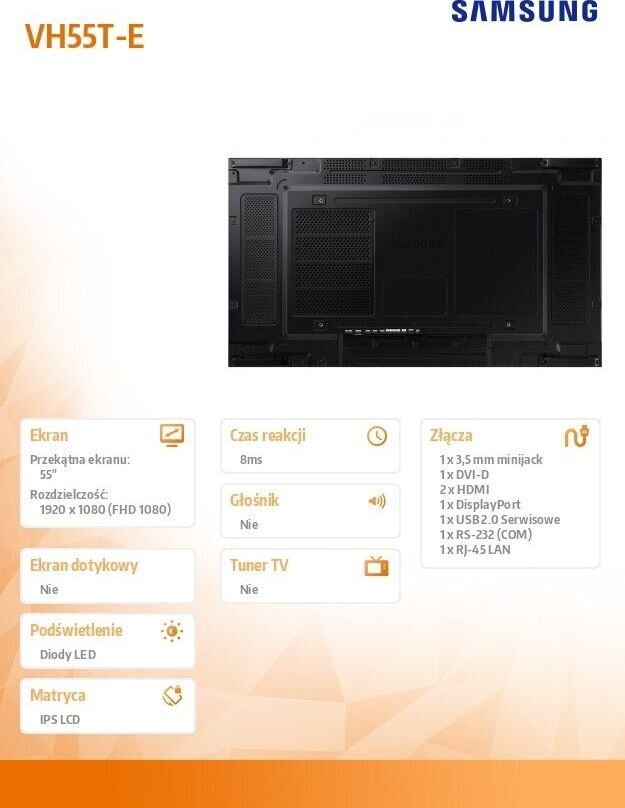 Samsung 55" VH55T-E LH55VHTEBGBXEN hind ja info | Monitorid | hansapost.ee