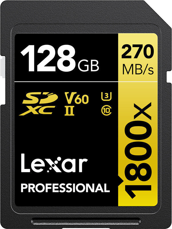 Lexar mälukaart SDXC 128GB Professional 1800x UHS-II U3 V60 цена и информация | Mälupulgad | hansapost.ee