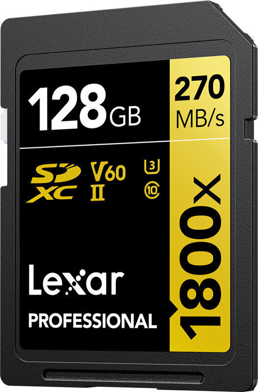 Lexar mälukaart SDXC 128GB Professional 1800x UHS-II U3 V60 цена и информация | Fotoaparaatide mälukaardid | hansapost.ee