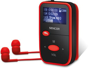 MP3 mängija Sencor SFP4408RD, 8 GB, must/punane hind ja info | MP3-mängijad, MP4-mängijad | hansapost.ee