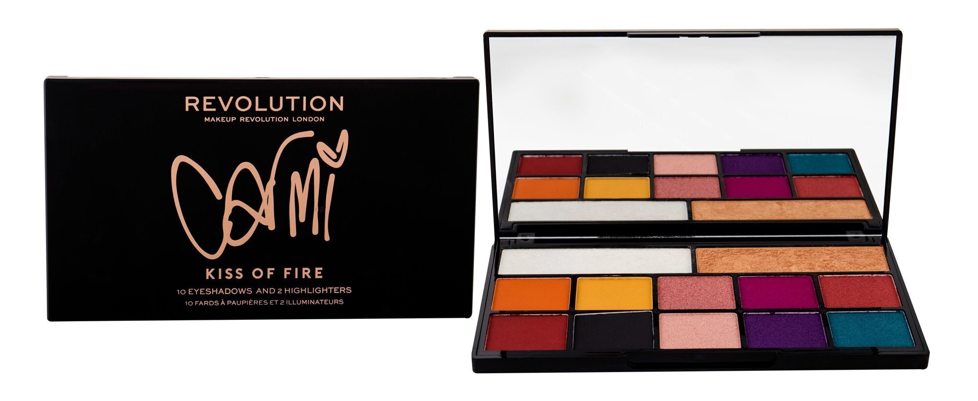 Highlighteri- ja lauvärvipalett Makeup Revolution London 27 g, Kiss Of Fire hind ja info | Lauvärvid, ripsmetušid ja silmapliiatsid | hansapost.ee