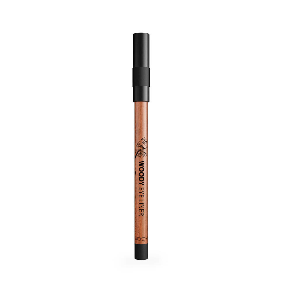 GOSH Woody Eye Liner silmalainer 1.1 g, 001 Ebony Black hind ja info | Lauvärvid, ripsmetušid ja silmapliiatsid | hansapost.ee