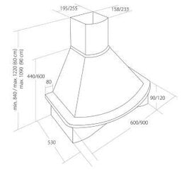 Akpo WK-4 Rustica Nova 60 цена и информация | Вытяжки на кухню | hansapost.ee